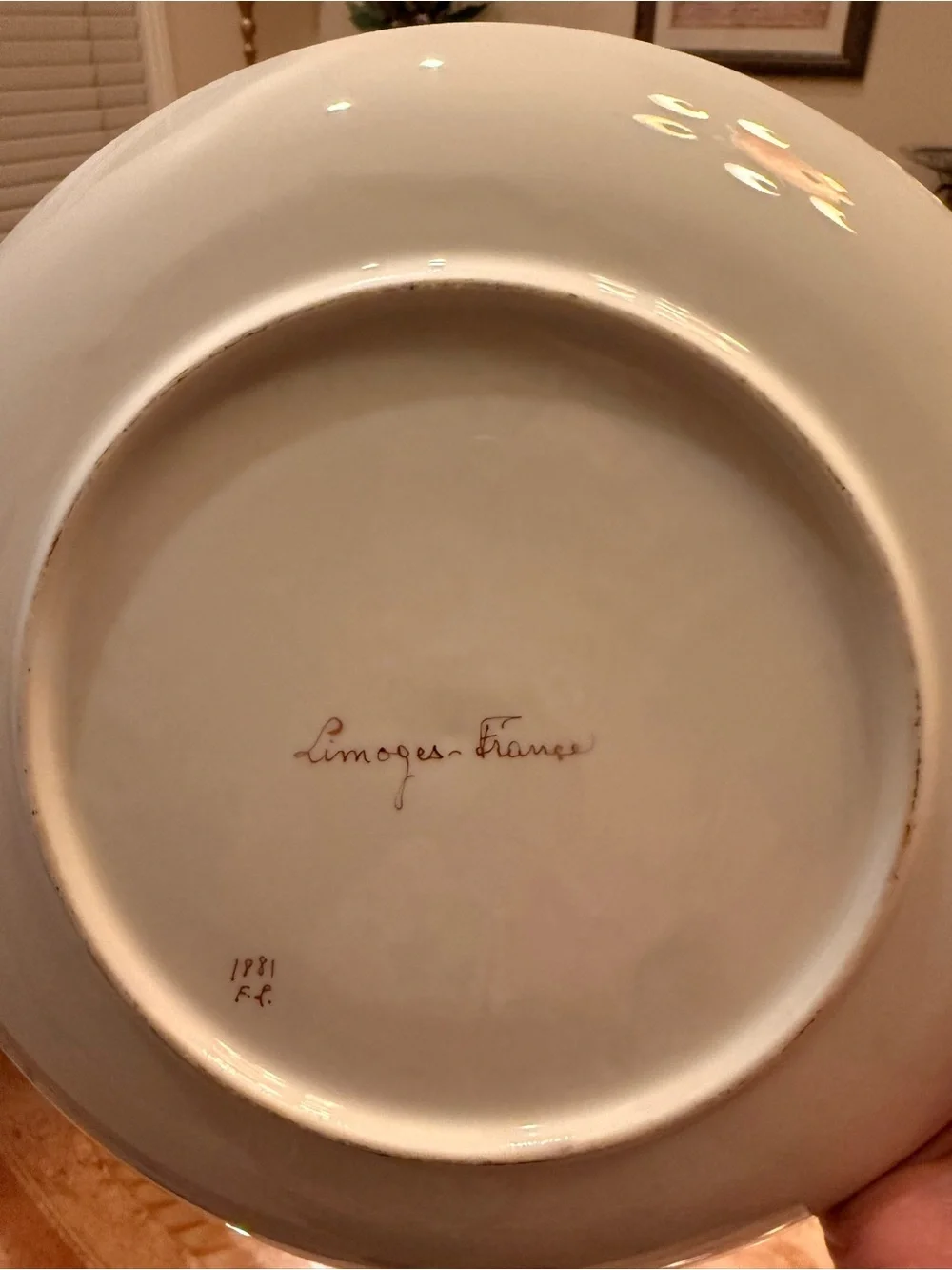 Limoges Plate with White Lily Motif from 19th century designed by Fernand Leger